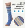 OutdoorMaster Merino Wool Ski Socks for Men & Women, Unisex Thermal Winter Warm Snowboarding Socks for Cold Weather(Blue)