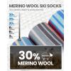 OutdoorMaster Merino Wool Ski Socks for Men & Women, Unisex Thermal Winter Warm Snowboarding Socks for Cold Weather(Blue)