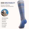 OutdoorMaster Merino Wool Ski Socks for Men & Women, Unisex Thermal Winter Warm Snowboarding Socks for Cold Weather(Blue Orange)