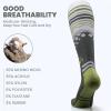 OutdoorMaster Merino Wool Ski Socks for Men & Women, Unisex Thermal Winter Warm Snowboarding Socks for Cold Weather(Olive Green)