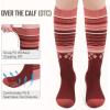 OutdoorMaster Merino Wool Ski Socks for Men & Women, Unisex Thermal Winter Warm Snowboarding Socks for Cold Weather(Vermilion)