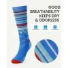 OutdoorMaster Merino Wool Ski Socks for Men & Women, Unisex Thermal Winter Warm Snowboarding Socks for Cold Weather(Vibrant Blue)