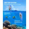 OutdoorMaster Mobula Snorkeling Gear for Adults,Mask Fins Snorkel Set with Panoramic View Anti-Fog, Dry Top Scuba Gear for Swimming Snorkeling Diving(Blue Black)