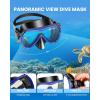 OutdoorMaster Mobula Snorkeling Gear for Adults,Mask Fins Snorkel Set with Panoramic View Anti-Fog, Dry Top Scuba Gear for Swimming Snorkeling Diving(Blue Black)