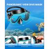 OutdoorMaster Mobula Snorkeling Gear for Adults,Mask Fins Snorkel Set with Panoramic View Anti-Fog, Dry Top Scuba Gear for Swimming Snorkeling Diving(Green Black)
