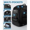 OutdoorMaster Ski Boot Bag, 65L Waterproof Ski Snowboard Boots Shoulder Pad Skiing Backpack for Helmets, Goggles Men & Women(Dark Black)