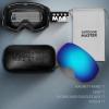OutdoorMaster Ski Goggles PRO – Frameless, Interchangeable Lens 100% UV400 Protection Snow Goggles for Men & Women(A2-blackframe Revobluelens Vlt15%)