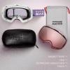 OutdoorMaster Ski Goggles PRO – Frameless, Interchangeable Lens 100% UV400 Protection Snow Goggles for Men & Women(A2-whiteframe Pinklens Vlt28%)