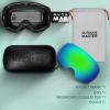 OutdoorMaster Ski Goggles PRO – Frameless, Interchangeable Lens 100% UV400 Protection Snow Goggles for Men & Women(Blackframe Revogreenlens Vlt18%)