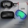 OutdoorMaster Ski Goggles PRO – Frameless, Interchangeable Lens 100% UV400 Protection Snow Goggles for Men & Women(Blackframe Revogreenlens Vlt32%)