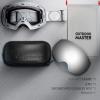 OutdoorMaster Ski Goggles PRO – Frameless, Interchangeable Lens 100% UV400 Protection Snow Goggles for Men & Women(Greyframe Revosilverlens Vlt10%)
