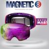 OutdoorMaster Ski Goggles PRO – Frameless, Interchangeable Lens 100% UV400 Protection Snow Goggles for Men & Women(Pinkframe Purplerevoredlens Vlt45%)