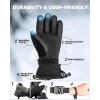 OutdoorMaster Ski Snow Gloves for Women & Men, 3M Thinsulate Waterproof Snowboard Gloves for Winter Warm Windproof Snowmobile with Double-Pocket(Black)