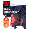 OutdoorMaster Ski Snow Gloves for Women & Men, 3M Thinsulate Waterproof Snowboard Gloves for Winter Warm Windproof Snowmobile with Double-Pocket(Black+Rose)