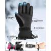 OutdoorMaster Ski Snow Gloves for Women & Men, 3M Thinsulate Waterproof Snowboard Gloves for Winter Warm Windproof Snowmobile with Double-Pocket(Black+Rose)