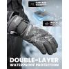 OutdoorMaster Ski Snow Gloves for Women & Men, 3M Thinsulate Waterproof Snowboard Gloves for Winter Warm Windproof Snowmobile with Double-Pocket(Black)
