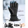 OutdoorMaster Ski Snow Gloves for Women & Men, 3M Thinsulate Waterproof Snowboard Gloves for Winter Warm Windproof Snowmobile with Double-Pocket(Black+Gray)