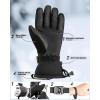 OutdoorMaster Ski Snow Gloves for Women & Men, 3M Thinsulate Waterproof Snowboard Gloves for Winter Warm Windproof Snowmobile with Double-Pocket(Black+White)