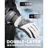 OutdoorMaster Ski Snow Gloves for Women & Men, 3M Thinsulate Waterproof Snowboard Gloves for Winter Warm Windproof Snowmobile with Double-Pocket(Black+White)