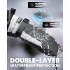 OutdoorMaster Ski Snow Mittens for Women & Men, Thermal Snowboard Ski Gloves Screen Touch, Warm Winter Anti-Slip Waterproof with Double-Pocket for Cold Weather Sports, Skiing, Snowboarding(Black+White)