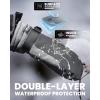 OutdoorMaster Ski Snow Mittens for Women & Men, Thermal Snowboard Ski Gloves Screen Touch, Warm Winter Anti-Slip Waterproof with Double-Pocket for Cold Weather Sports, Skiing, Snowboarding(Black+Gray)