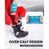 OutdoorMaster Ski Socks, 2-Pair Pack Skiing and Snowboarding Thermal Socks for Women, Over The Calf Non-Slip Cuff(Henna)