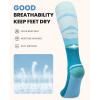 OutdoorMaster Ski Socks, 2-Pair Pack Skiing and Snowboarding Thermal Socks for Women, Over The Calf Non-Slip Cuff(Ocean Blue)