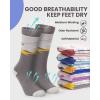 OutdoorMaster Ski Socks, Snowboarding Socks for Boys & Girls, Thermal Winter Warm & Breathable, Over The Calf Non-Slip Cuff(A -Gray+blue Yellow)
