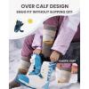 OutdoorMaster Ski Socks, Snowboarding Socks for Boys & Girls, Thermal Winter Warm & Breathable, Over The Calf Non-Slip Cuff(A -Gray+blue Yellow)