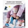 OutdoorMaster Ski Socks, Snowboarding Socks for Boys & Girls, Thermal Winter Warm & Breathable, Over The Calf Non-Slip Cuff(A -Purple+gray+pink Gray)