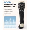 OutdoorMaster Ski Socks, Snowboarding Socks for Men & Women, Thermal Winter Warm & Breathable, Over The Calf Non-Slip Cuff(A-black)