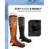 OutdoorMaster Ski Socks, Snowboarding Socks for Men & Women, Thermal Winter Warm & Breathable, Over The Calf Non-Slip Cuff(A-black+gray+blue)
