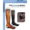 OutdoorMaster Ski Socks, Snowboarding Socks for Men & Women, Thermal Winter Warm & Breathable, Over The Calf Non-Slip Cuff(A-black+gray+blue+green)