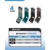 OutdoorMaster Ski Socks, Snowboarding Socks for Men & Women, Thermal Winter Warm & Breathable, Over The Calf Non-Slip Cuff(A-black+gray+blue+green)