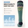 OutdoorMaster Ski Socks, Snowboarding Socks for Men & Women, Thermal Winter Warm & Breathable, Over The Calf Non-Slip Cuff(A-green)