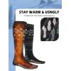OutdoorMaster Ski Socks, Snowboarding Socks for Men & Women, Thermal Winter Warm & Breathable, Over The Calf Non-Slip Cuff(Black+gray+blue)