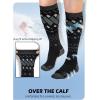 OutdoorMaster Ski Socks, Snowboarding Socks for Men & Women, Thermal Winter Warm & Breathable, Over The Calf Non-Slip Cuff(Black+gray+blue)