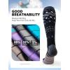 OutdoorMaster Ski Socks, Snowboarding Socks for Men & Women, Thermal Winter Warm & Breathable, Over The Calf Non-Slip Cuff(Black+gray+blue)