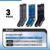 OutdoorMaster Ski Socks, Snowboarding Socks for Men & Women, Thermal Winter Warm & Breathable, Over The Calf Non-Slip Cuff(Black+gray+blue)