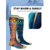 OutdoorMaster Ski Socks, Snowboarding Socks for Men & Women, Thermal Winter Warm & Breathable, Over The Calf Non-Slip Cuff(Blue)