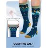 OutdoorMaster Ski Socks, Snowboarding Socks for Men & Women, Thermal Winter Warm & Breathable, Over The Calf Non-Slip Cuff(Blue)