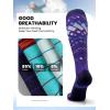 OutdoorMaster Ski Socks, Snowboarding Socks for Men & Women, Thermal Winter Warm & Breathable, Over The Calf Non-Slip Cuff(Purple Blue)