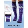 OutdoorMaster Ski Socks, Snowboarding Socks for Men & Women, Thermal Winter Warm & Breathable, Over The Calf Non-Slip Cuff(Purple Blue)