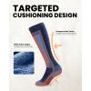 OutdoorMaster Thermolite Merino Wool Ski Socks, Compression Thermal Snowboarding Socks for Men & Women, Cold Weather(Blue)