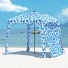 Qipi Beach Cabana – Easy to Set Up Canopy, Waterproof, Portable 6′ x 6′ Beach Shelter, Included Side Wall, Shade with UPF 50+ UV Protection, Ultimate Sun Umbrella – for Kids, Family & Friends(Sea Life)