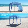Qipi Beach Cabana – Easy to Set Up Canopy, Waterproof, Portable 6′ x 6′ Beach Shelter, Included Side Wall, Shade with UPF 50+ UV Protection, Ultimate Sun Umbrella – for Kids, Family & Friends(Siesta Beach)