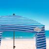 Qipi Beach Cabana – Easy to Set Up Canopy, Waterproof, Portable 6′ x 6′ Beach Shelter, Included Side Wall, Shade with UPF 50+ UV Protection, Ultimate Sun Umbrella – for Kids, Family & Friends(Siesta Beach)