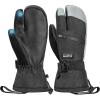 OutdoorMaster 3-Finger Ski Snow Gloves for Women & Men, Winter Warm Snowboard Ski Mittens Screen Touch, Thermal Waterproof with Double-Pocket for Cold Weather Sports, Skiing, Snowboarding(Black+Gray)