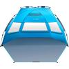OutdoorMaster Beach Tent Sun Shelter for 3-4 Person, Pop Up Beach Tent Easy Setup with Sandbags, Portable Sun Shade Canopy with Carrying Bag for Beach & Outdoor, UPF50+ UV Protection, Family Size(Blue)