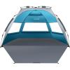 OutdoorMaster Beach Tent Sun Shelter for 3-4 Person, Pop Up Beach Tent Easy Setup with Sandbags, Portable Sun Shade Canopy with Carrying Bag for Beach & Outdoor, UPF50+ UV Protection, Family Size(Ocracoke Coast)